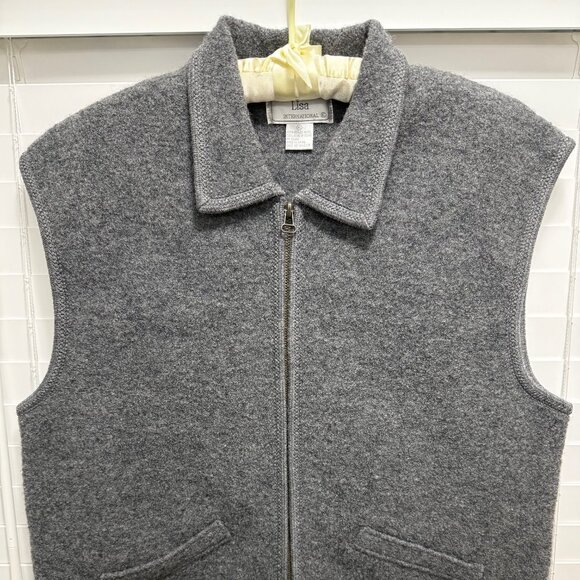 Lisa International Women's Grey Boiled Wool Vest size XL - Picture 1 of 11